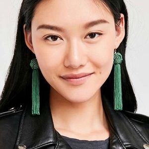 Vanessa Mooney Astrid Tassel Earrings - Green